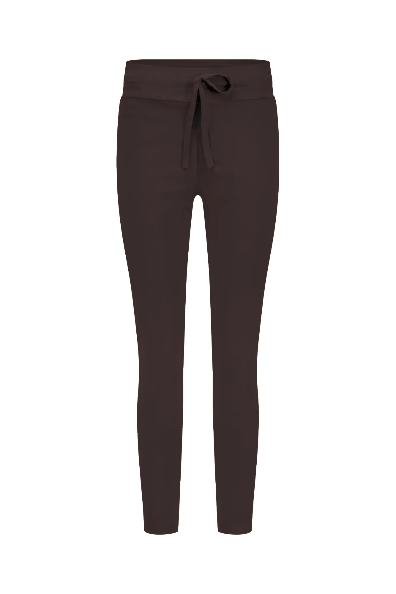 Studio Anneloes Downstairs Winter Bonded Trousers Espresso, rechte bonded winterbroek met hoge taille en nette afwerking